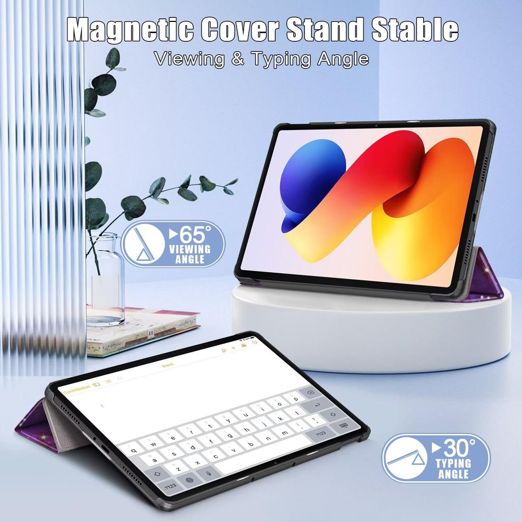 For Funda Teclast T65 (2025) Case Smart 13.4" Tablet PC Triple-Folding Stand Cover with Hard Back Coque