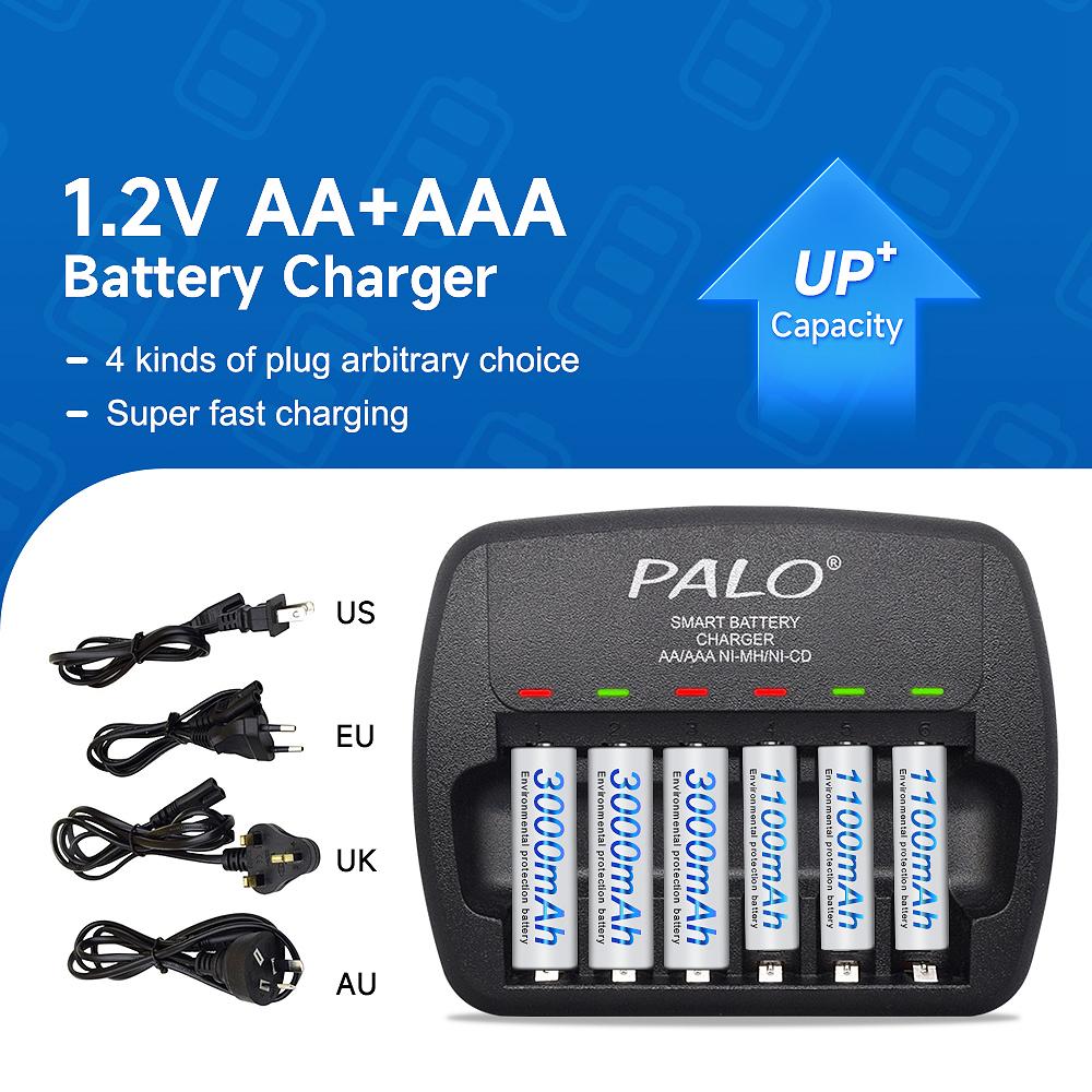 PALO Зарядное устройство +1,2 В AA AAA NIMH аккумулятор AA AAA NIMH аккумулятор для игрушечного фонарика