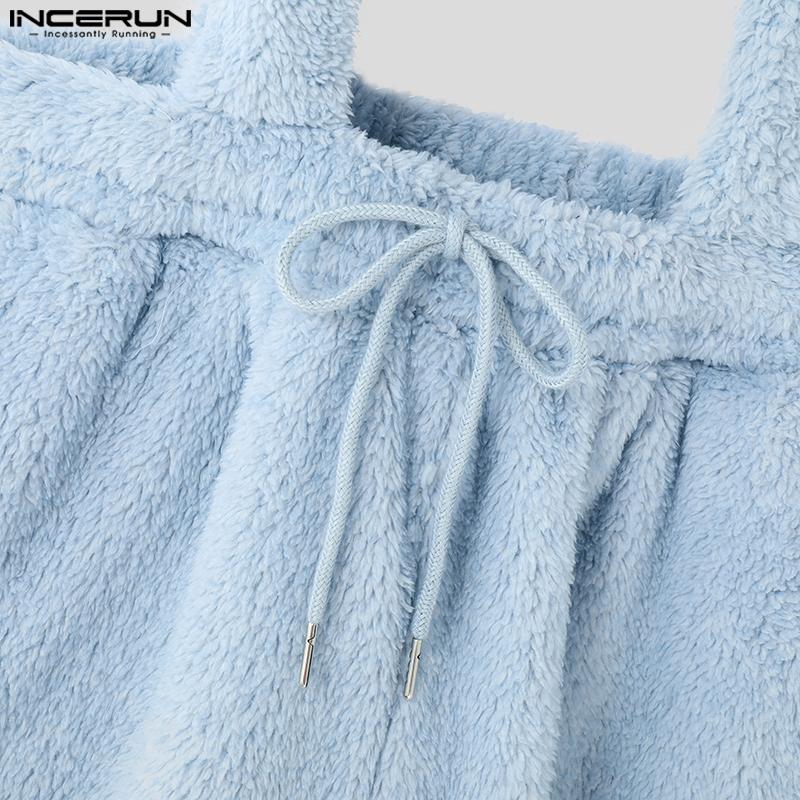INCERUN Мужские Подтяжки Меховые На Шнурке Короткие Комбинезоны Брюки