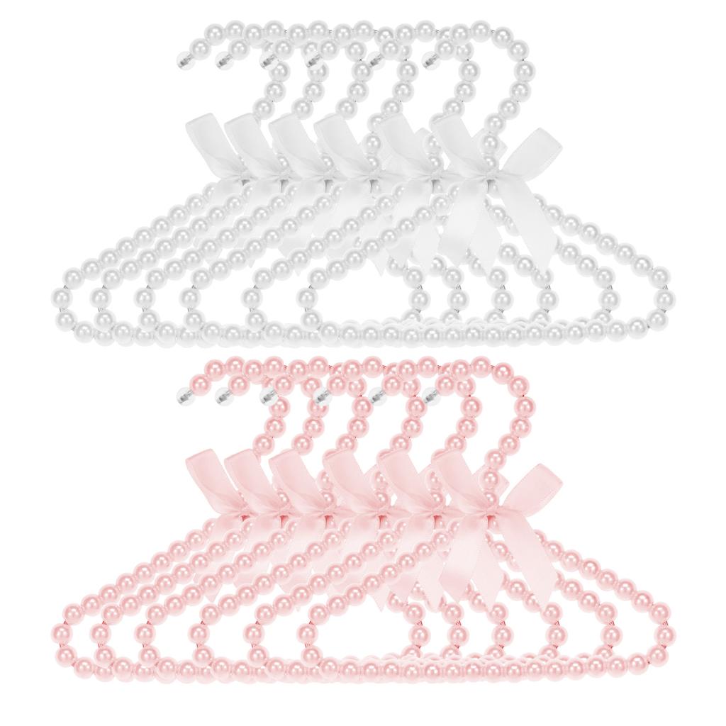 12 шт. Жемчужные вешалки с бантом и бусинами, для детской одежды, вешалка для невесты, платья, шкафа, стойка для хранения, сушилка-органайзер для маленьких девочек и мальчиков