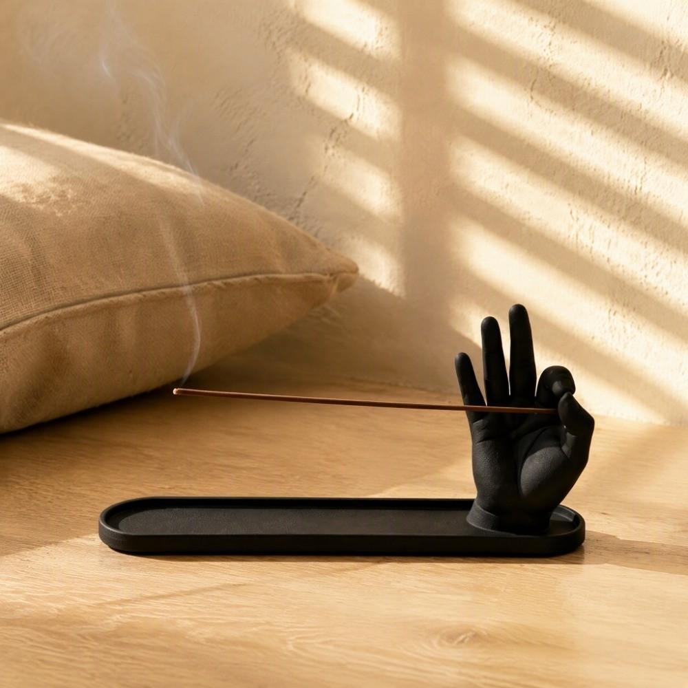 Plastic OK Hand Incense Holder Decorative Incense Stick Holder for Home Fragrance Decor