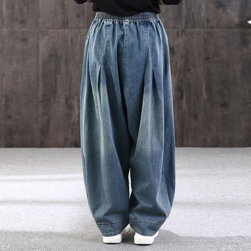 Baggy Oversize Jeans Women Denim Casual Cross Pants Female Vintage Harem Pants Trousers Bloomers Mom Wide Leg Jeans