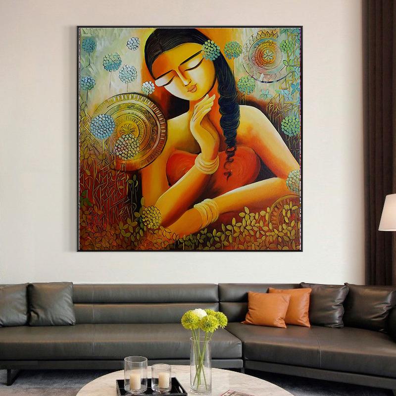 Абстрактная настенная живопись Будды Шакьямуни, религиозный буддизм, холст, живопись, индуистские художественные постеры и принты для гостиной, домашний декор