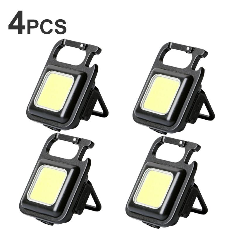Pocket Flashlight Mini LED USB Rechargeable Keychain Light Work Light Portable Outdoor Camping Hiking COB Lantern
