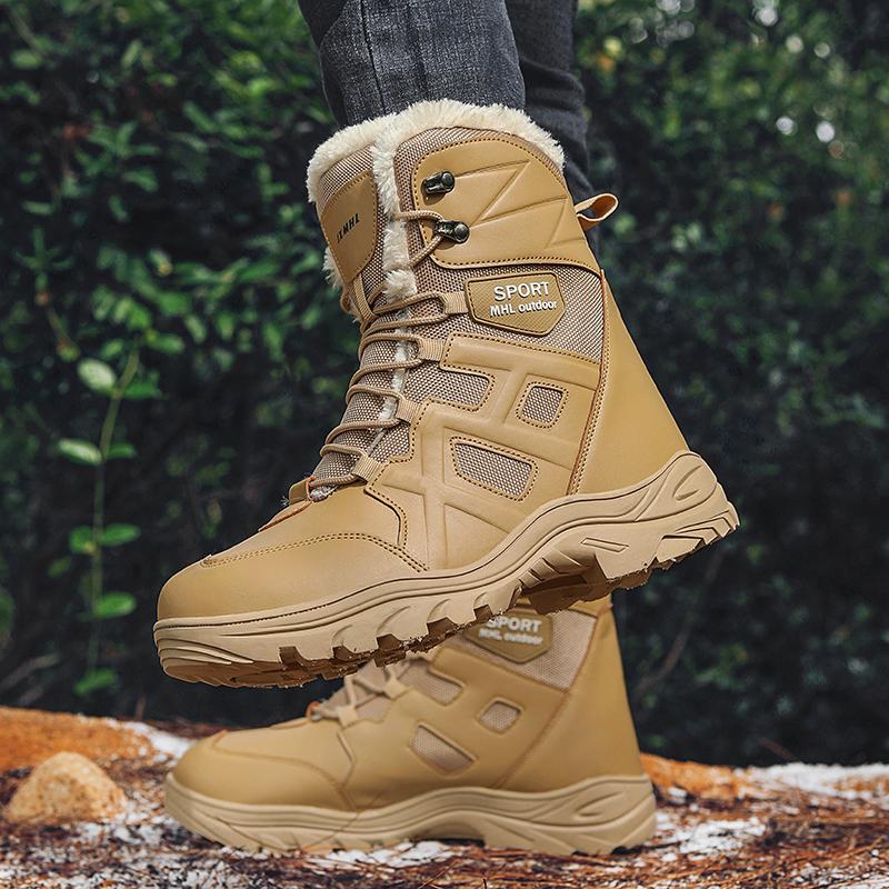Модные мужские зимние ботинки для снега с толстой подошвой, высокие, для комфортного альпинизма, повседневная рабочая обувь, мужские ботинки