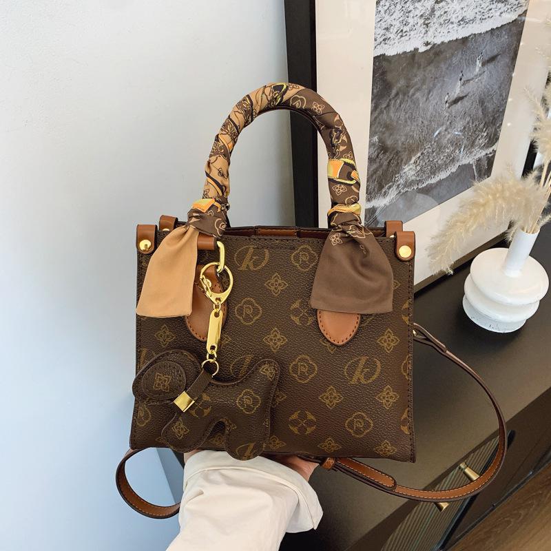 Винтажный принт, женская сумка-тоут через плечо, 2025, нишевый дизайн для мам среднего возраста