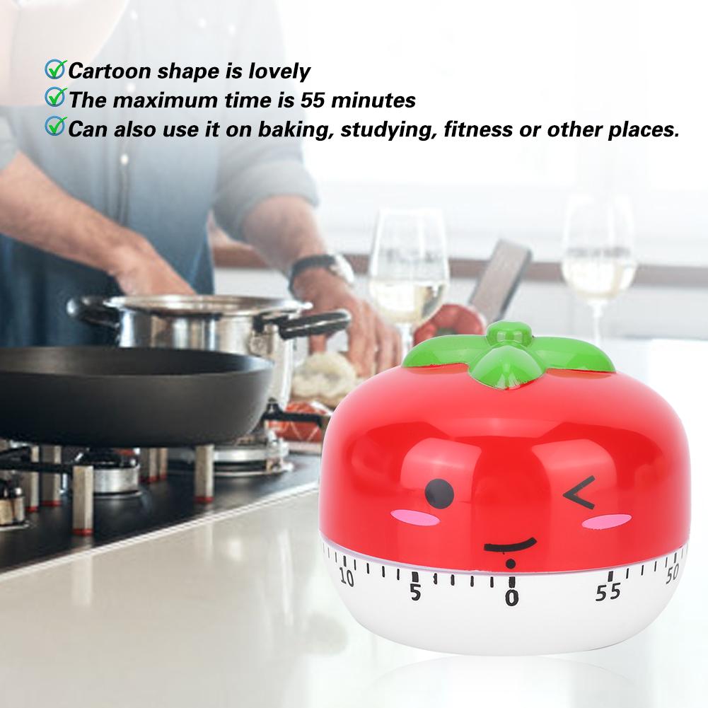 Cartoon Mechanical Manual Kitchen Cooking Timer Alarm Reminder Timepiece Countdown ToolRed