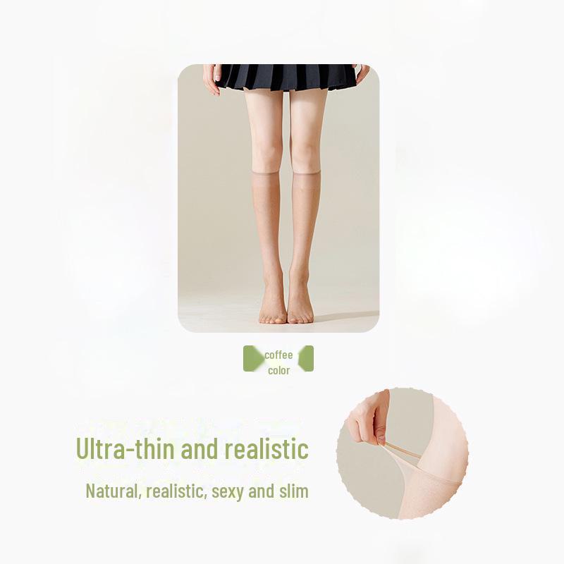 Women's Ultra-Thin Non-Slip Transparent Mid-Calf Crystal Socks