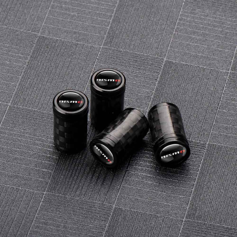 CHUQAZ1 4pcs Car Style Wheel Tire Carbon Fiber Metal Valve Cover Tire Dust Cover For Nissan Nismo X-Trail Qashqai Micra Patrol Maxima