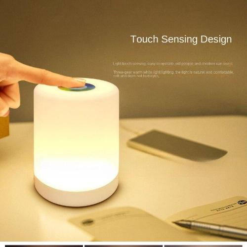Bedroom Colorful Night Light Wake Up Breastfeeding Handheld Lamp RGB Touch Dimming USB Charging Pat Light
