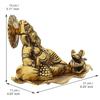 Золотой отдыхающий Ганеша с Мушаком Металлическая декоративная статуэтка, Религиозная