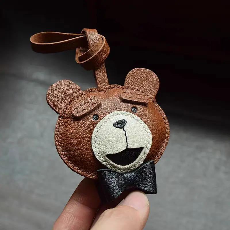 Cute Unique Sheepskin Handmade Cute Bear Key Chain Pendant Handbag Crossbody Bag Pendant Girl'S Gift Birthday Gift Lovely
