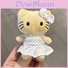 Плюшевая брелок-кошка Hello Kitty в белом платье в горошек Для декора рюкзака девочки