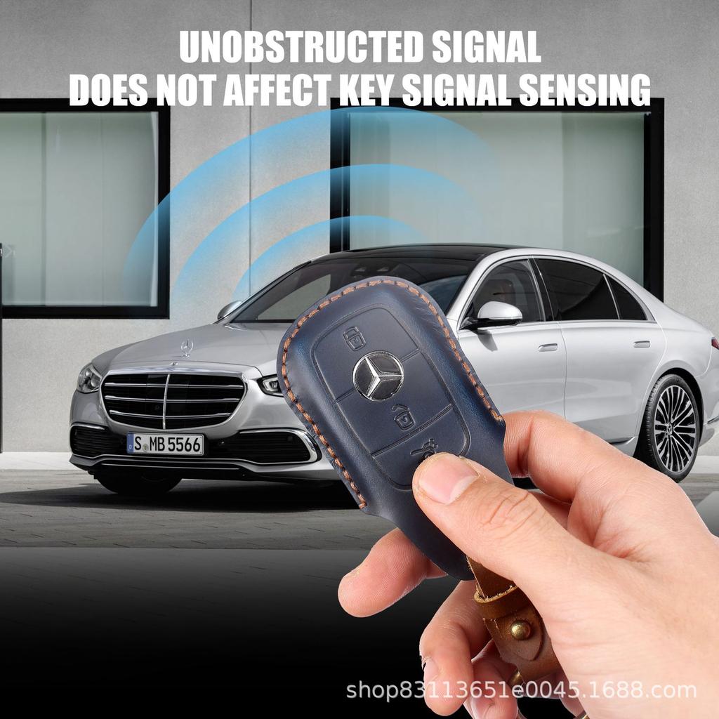 Сделанный вручную кожаный чехол для автомобильного ключа, подходит для BENZ E/C class A200 GLC300L GLE260L E350