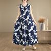 Elegant Women's Summer Dress Plus Size Casual Loose Sleeveless Long Dress Female Vintage Clothes