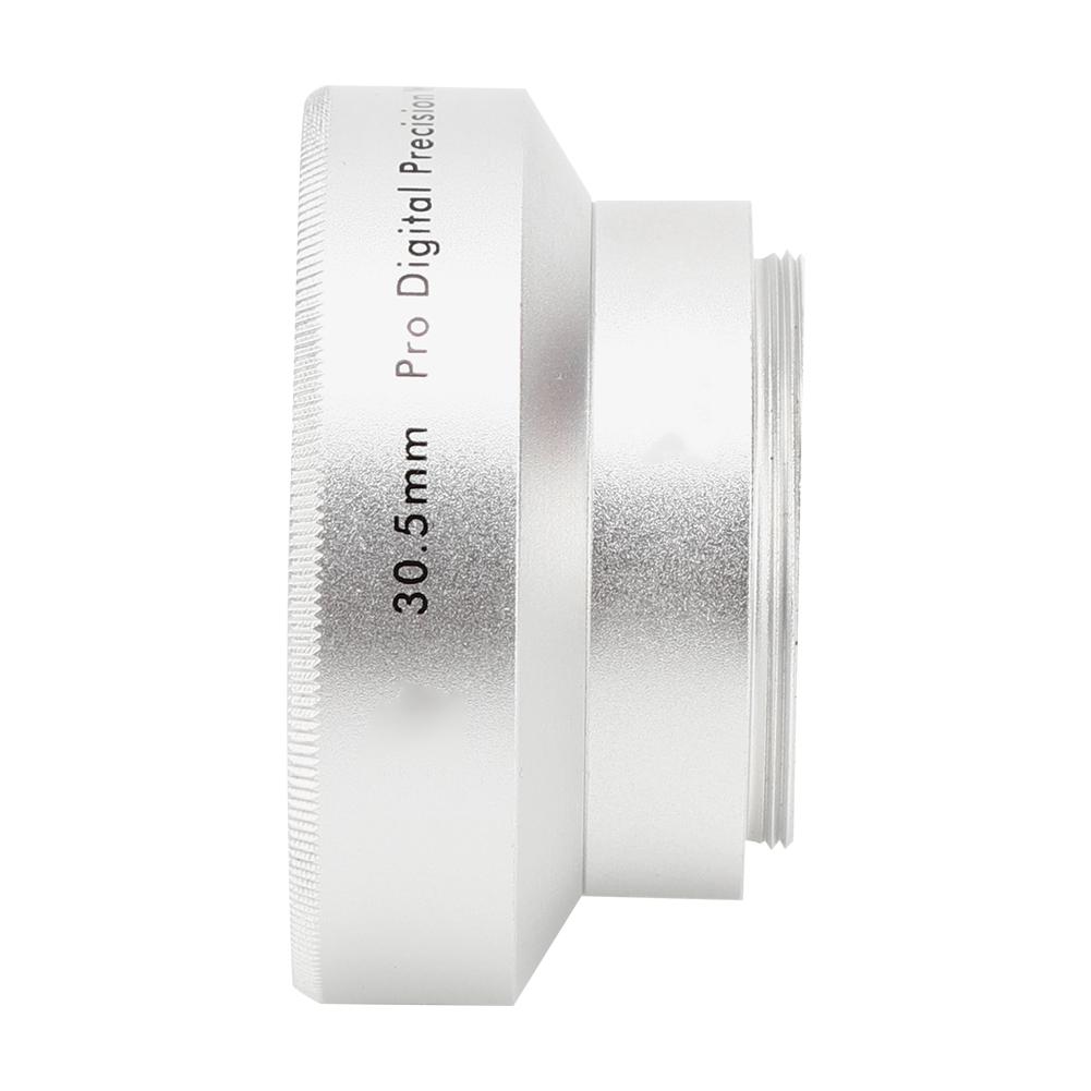 Optical Glass Silver 0.45X Camera Wide Angle Magnification Additional Lens for 30.5mm Camera Lenses