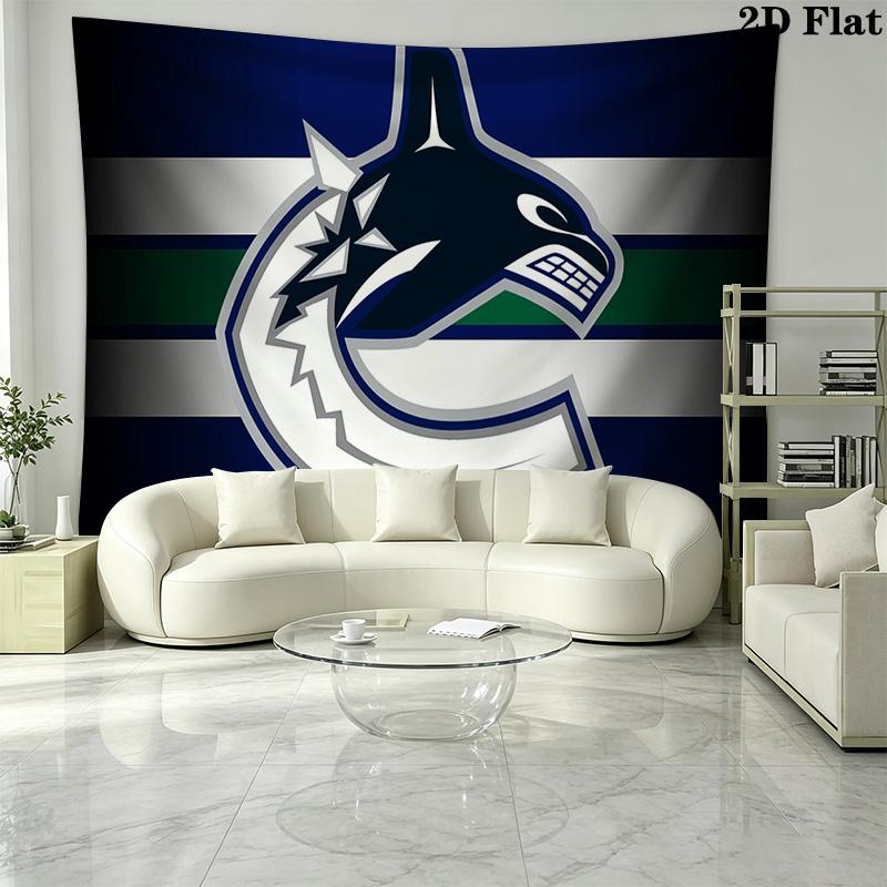 Vancouver Canucks Wall Tapestry Aesthetic Wall Hanging Printed Fabric Blanket Decorative Tapestries for Bedroom Living Room Home Decor