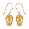 [J9607] - Gold Plated 'Skull' Earrings - 17x11 Mm