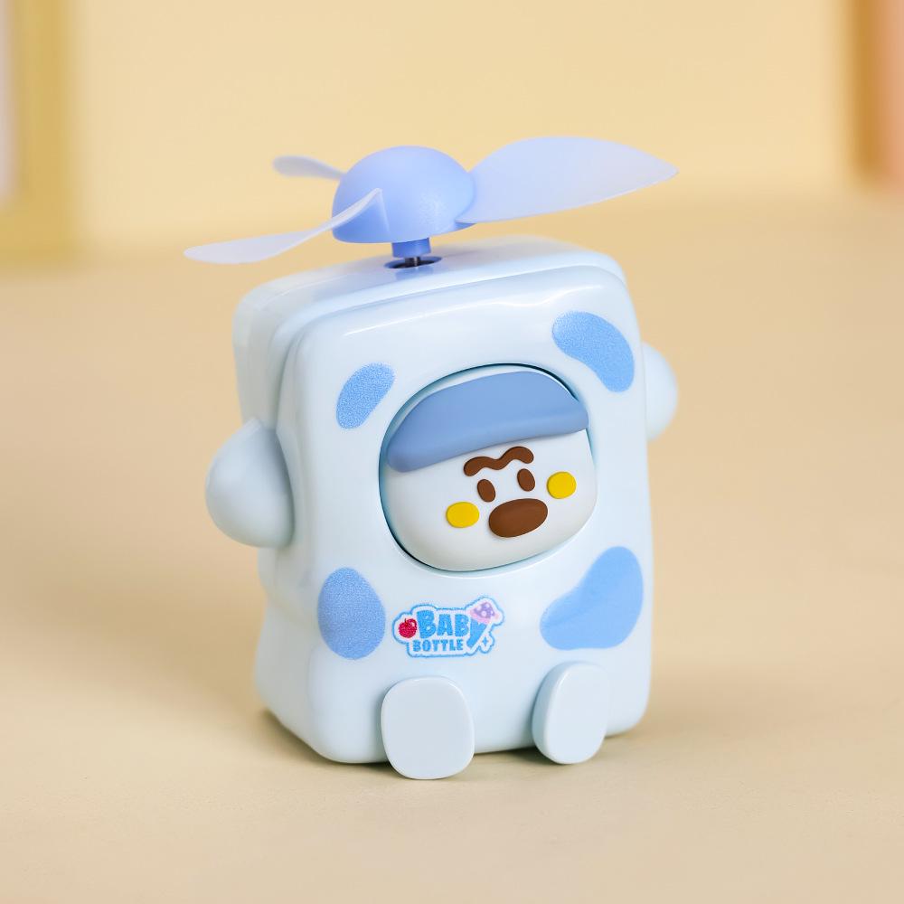 2026 Mini Handheld USB-Charged Student Portable Cute Cartoon Milk Bottle Fan