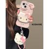 Плюшевый ремешок Hello Kitty Подходит для чехла мобильного телефона Apple 11PRO 11 милая трехмерная кукла 11 двойная подставка 11/11