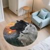 Круглый ковер «Три волка», ковер для гостиной, спальни, дивана, игровой комнаты, декор, нескользящий коврик для пола