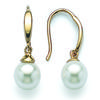[C5747] - White Gold 'Perla' Gold Plated Earrings - 6 Mm Pearl