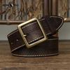 Leather Belt Men's Personality Trendy Carved Leather Pure Cowhide Handmade Retro Belt Youth Fashion Men's Jeans Strap