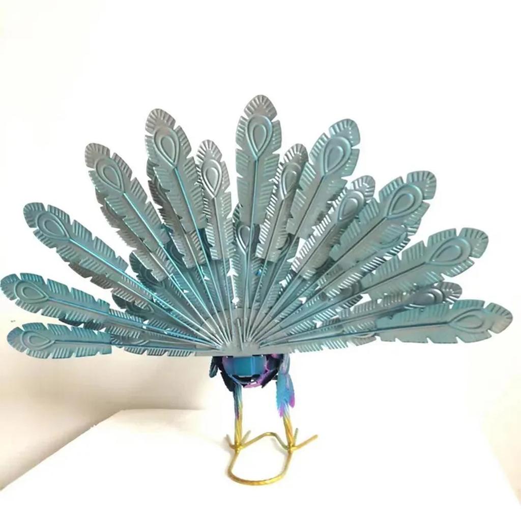 Статуя павлина Скульптура ручной работы Поделки Украшение Фигурка животного Стоящая поза Коллекционная Фигурка павлина Ремесло Декор двора