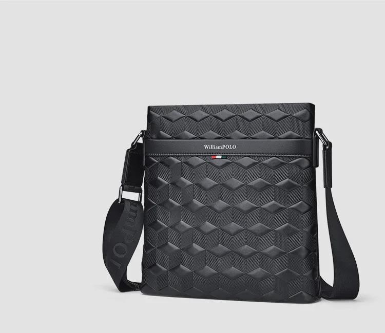 King Paul Men's Lightweight Leather Messenger Bag - 2025 Trendy Commuter Backpack