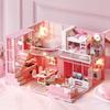CUTEROOM DIY Деревянный кукольный домик с LED-подсветкой и музыкальной шкатулкой, пылезащитный чехол, набор мебели и миниатюрных аксессуаров, Ручной работы миниатюрный дом, Подарок