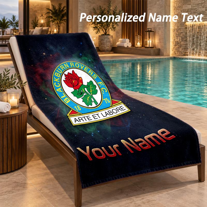 Custom Text Blackburn Rovers Football Print Beach Towel Large Towel For Home Bathroom Beach