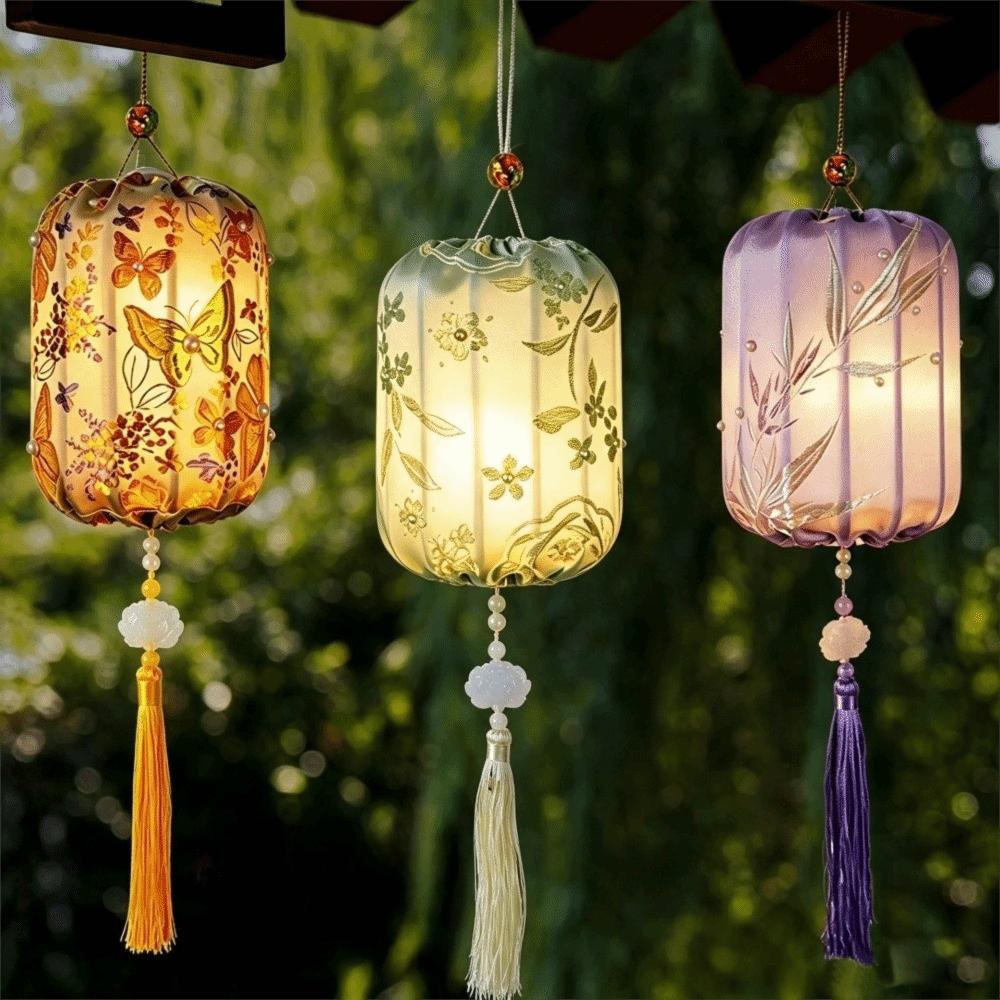 Tassel Pendant Mid Autumn Light Lantern LED Light Up Handheld Festival Lantern Mid Autumn Festival
