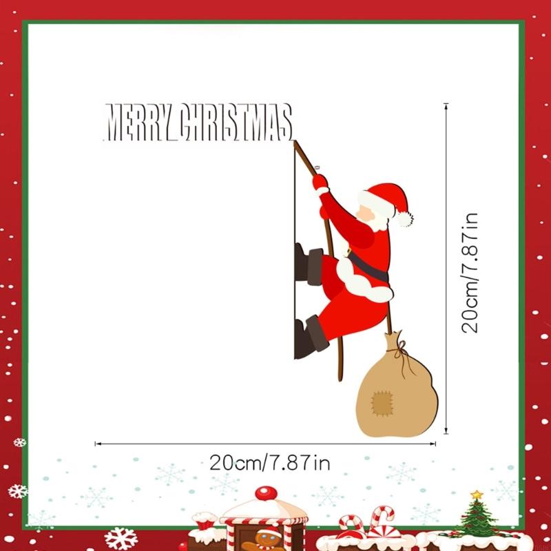 Wooden Santa Theme Door Frame Decoration Hand Painted Christmas Decorations 2pcs