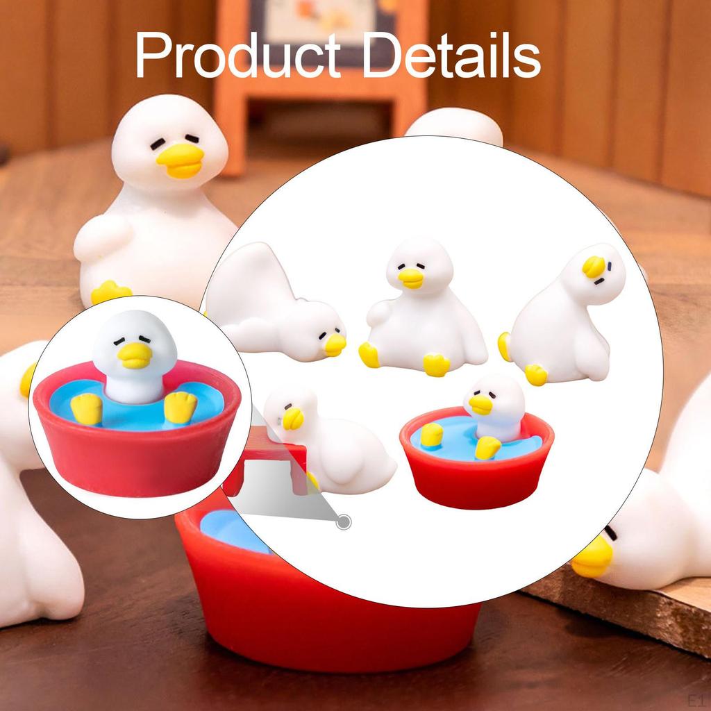 5 штук 3D фигурка для рукоделия, компьютерный декор, коллекционная скульптура, маленькие статуэтки уток для стола, автомобиля