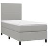 3141577 vidaXL Divan Bed and Mattress Light Grey 90x190 Cm Fabric