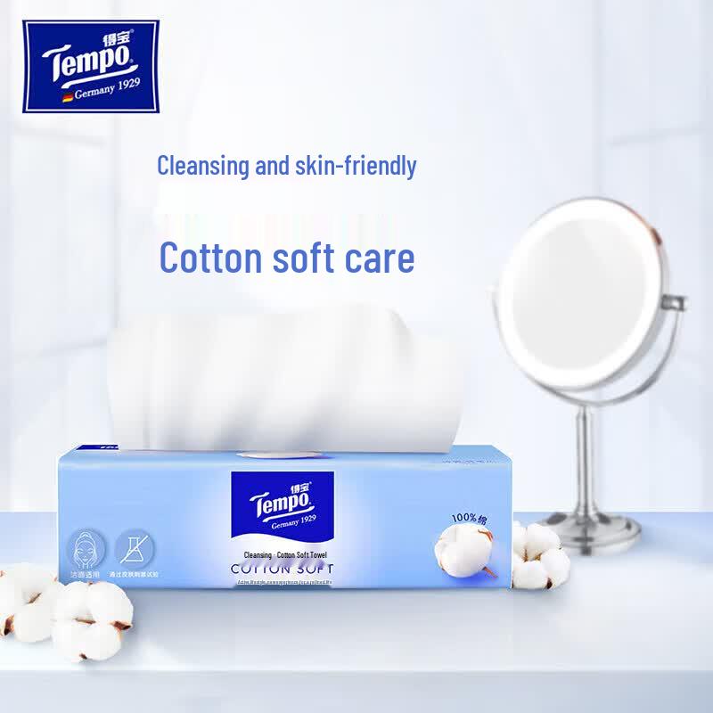Tempo 1-Ply Soft Cotton Facial Tissues (15 Packs)