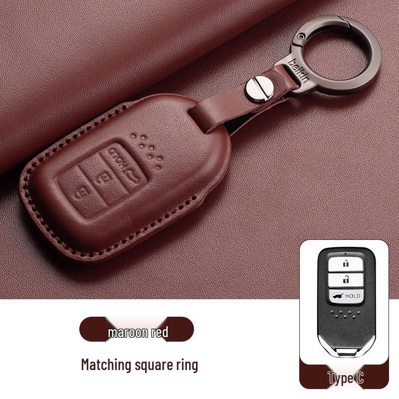 Stylish Key Cover for Eleventh Gen Civic, New CR-V, Accord, XR-V, Crown, HR-V, Xingge, and Haoying - Brown