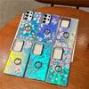 Bling Raser Ring Phone Holder Case for Samsung S23 FE S24 A35 A55 A12 A25 A54 A14 A34 S22 Ultra Flower Leaf Plating Cover