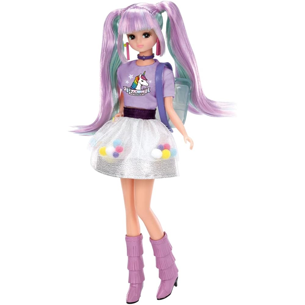 Игровой набор с куклой Licca Unicorn Mix от Takara Tomy с аксессуарами для переодевания, для детей от 3 лет