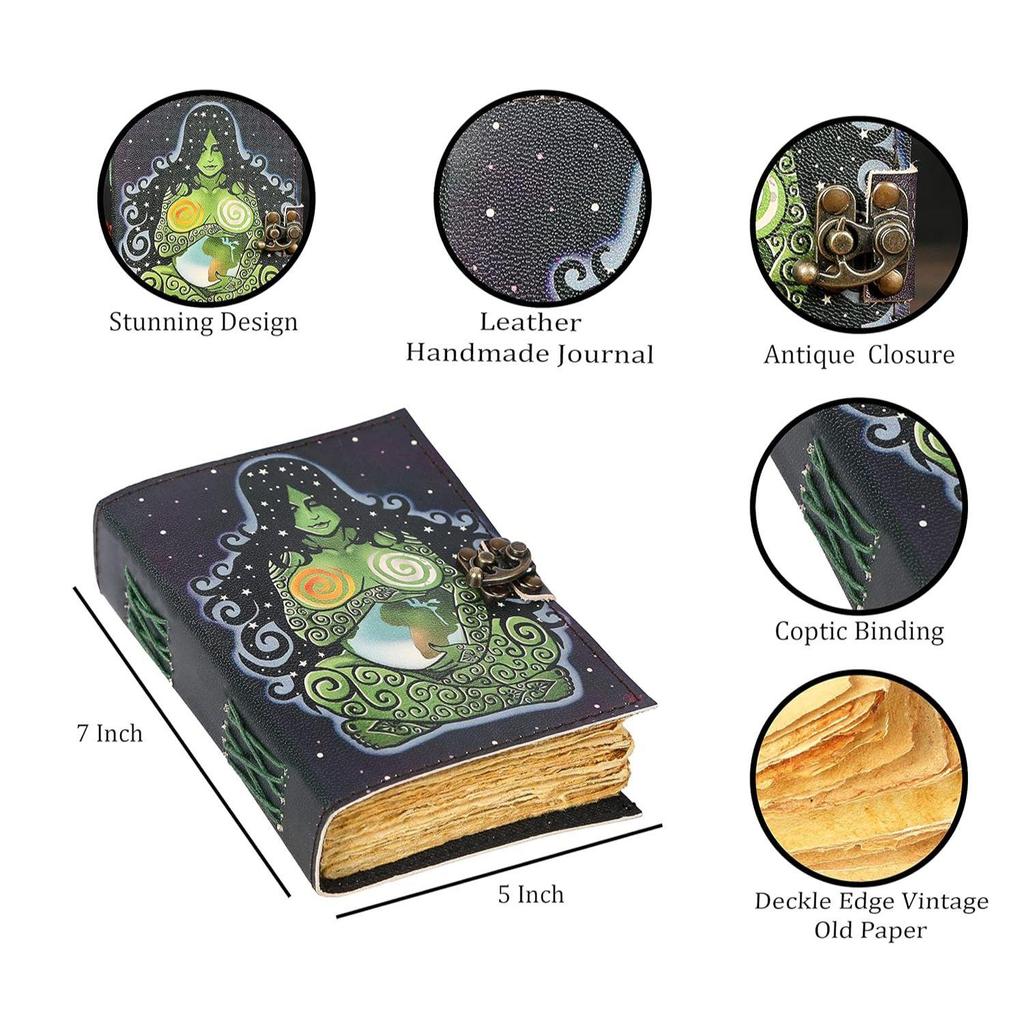 Vintage Leather Mother Goddess Journal For Men Women Traveling Sketchbook
