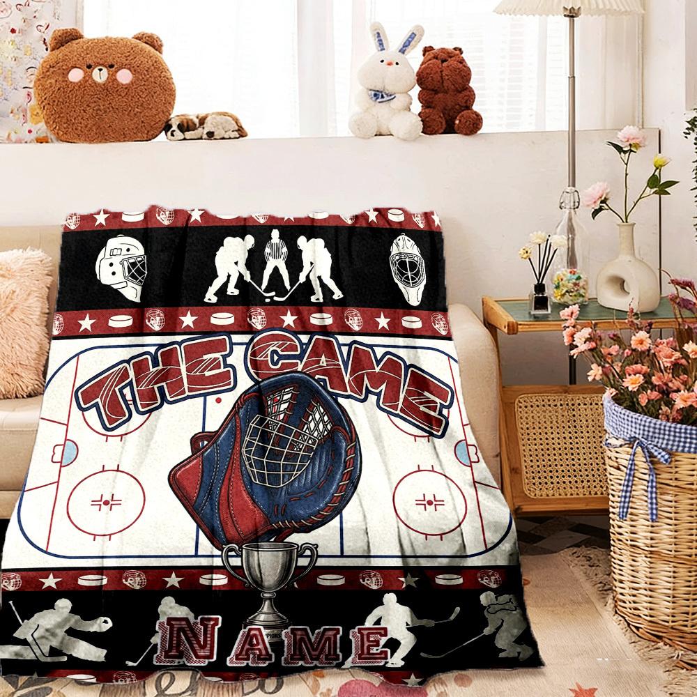 Hockey Theme Home Customize Your Name Customize Your Name Blankets Comfortable Soft Lightweight Allseason Multipurpose Customize Your Name Blanket For