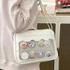 Harajuku Bag for Women PU Transparent Pocket High School Girls Uniform JK Crossbody Shoulder Bag Handbags