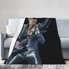 Johnny Hallyday Plush Blanket Girls Boys Flannel Throw Blanket For Outdoor Warm Soft DIY Quality Bedspread