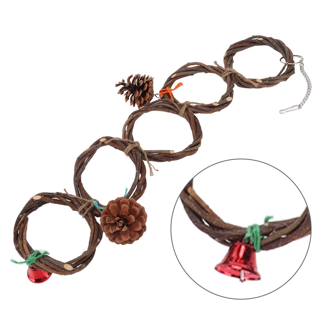 Игрушка-кольцо для попугая Безопасная Ручной вязки Подвесная Игрушка-кольцо-качели для птиц попугаев 5 колец