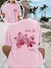 Graphic Flower 100% Cotton Women's T-Shirt Soft Crew Neck Short Sleeve Top Casual Shirt Floral Design  Y2k Clothes