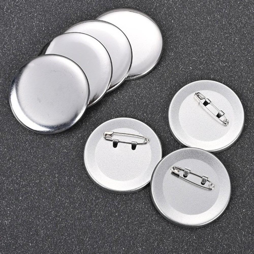 100pcs 25/58mm Metal Brooch Clasps DIY Art Crafts Blank Round Pin Badge Plastic/Iron Hand Press Pin Disk Pad Button Maker