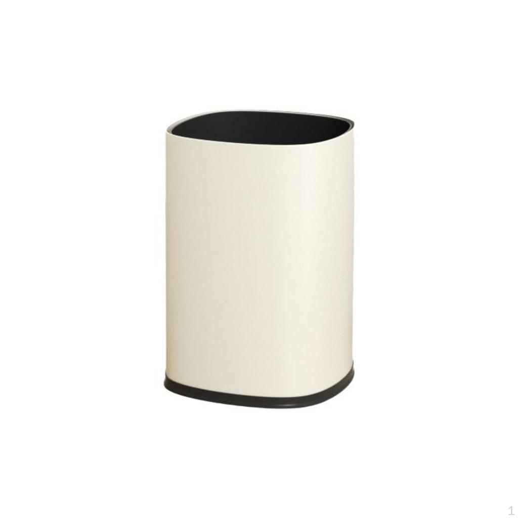 Trash Can, Smudge Resistant, SpaceEfficient, Kitchen, Bathroom, Bedroom Cream White 8L