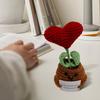 Вязаная игрушка-позитив в горшке с картой Мини-игрушки ручной работы из пряжи Креативные обнимашки Карманные Растения Куклы Подарки на День Рождения для друзей