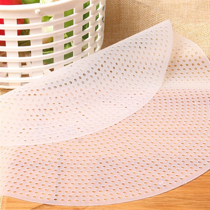 Non-Stick Round Steamer Mesh Pad Thickened Reusable Silicone Dehydrator Sheets Kitchen Baking Accessories Steamer Mat