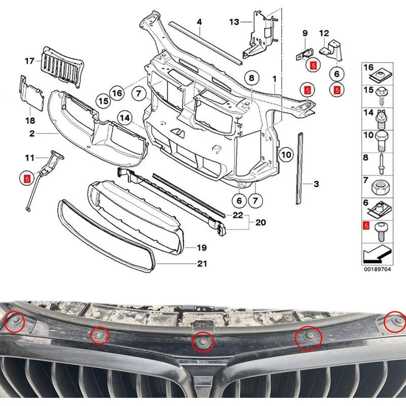 07146959923, 41618172499, 41610151433 For BMW 1 3 5 6 Series Headlight Mounting Bolt Screw Torx-Head Bolt/Screw